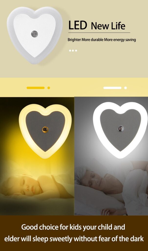 چراغ خواب سنسور دار Heart