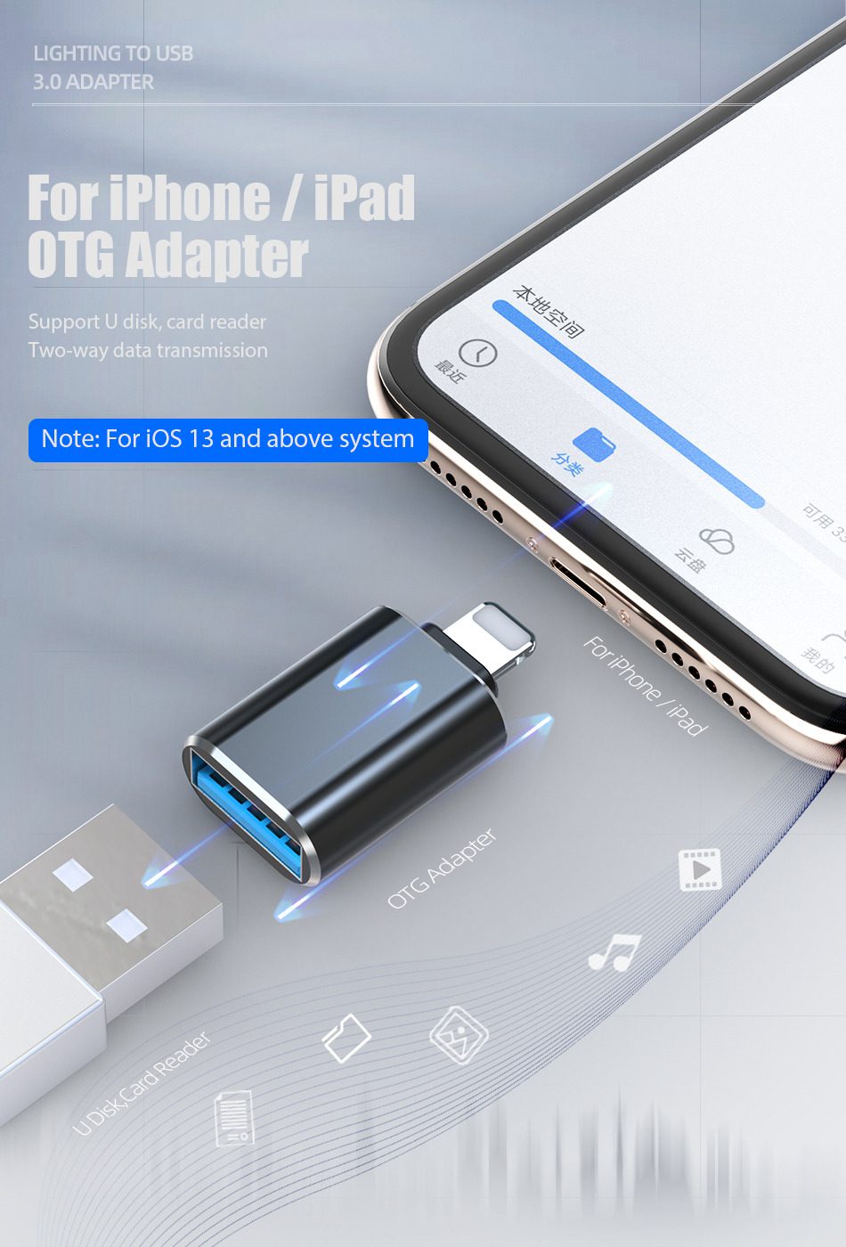 مبدل OTG برای آیفون (لایتنینگ)